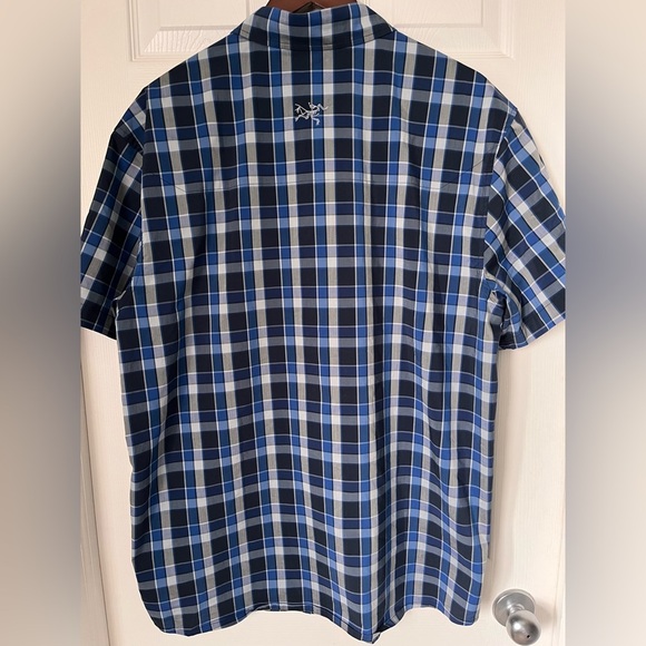 Mens Arcteryx Brohm Short Sleeve Plaid Button Up Shirt Size XL - Picture 6 of 9